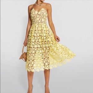 SELF PORTRAIT AZALEA DRESS yellow Sz US 4 UK8